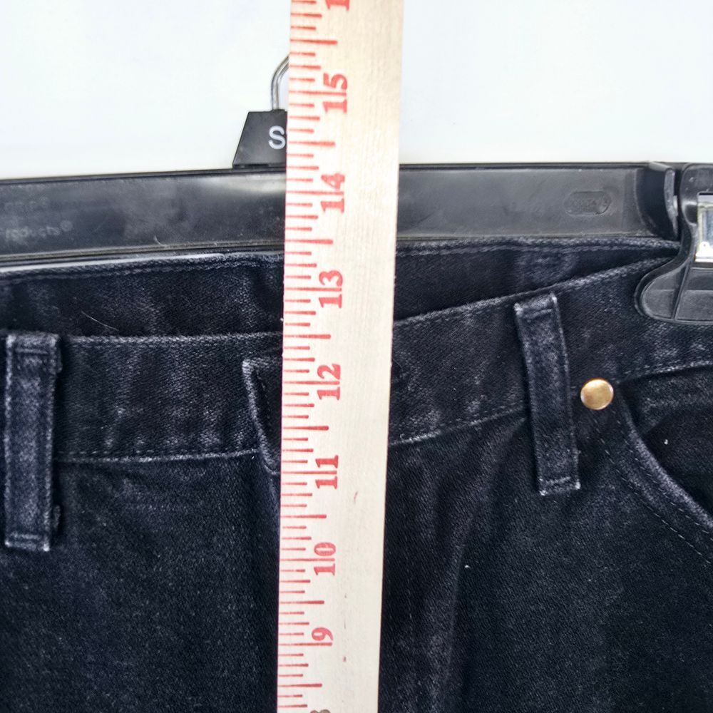 Vtg Wrangler Black Denim Straight Leg Jeans Men's 34x36 Classic Fit Casual Pants - Picture 5 of 9